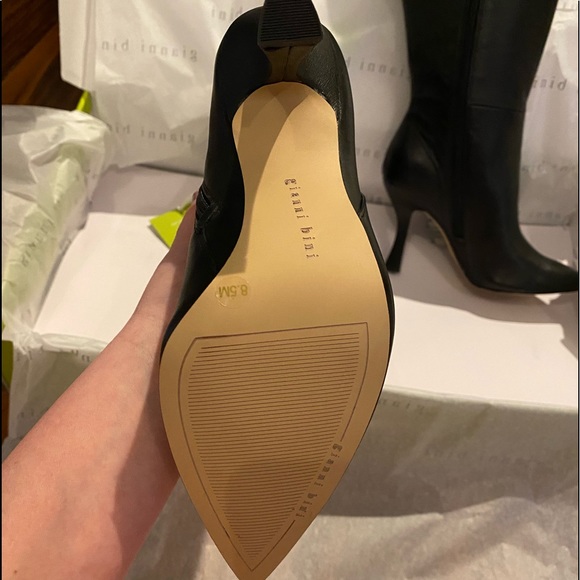 NWT Gianni Bini Black Lennoxe Leather Tall Boot Size 8.5 - Picture 4 of 8